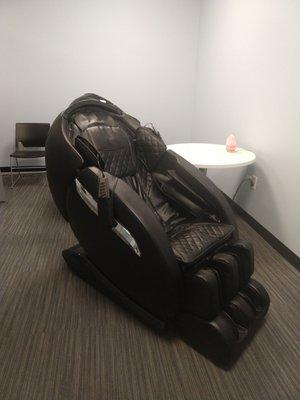 Massage chairs in the wellness area that opens soon.