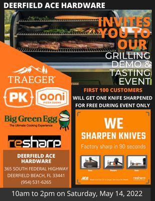 Join us 5/14 for our Grilling Demo & Tasting Event!