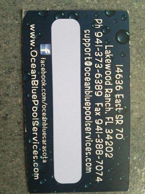 Biz Card back side