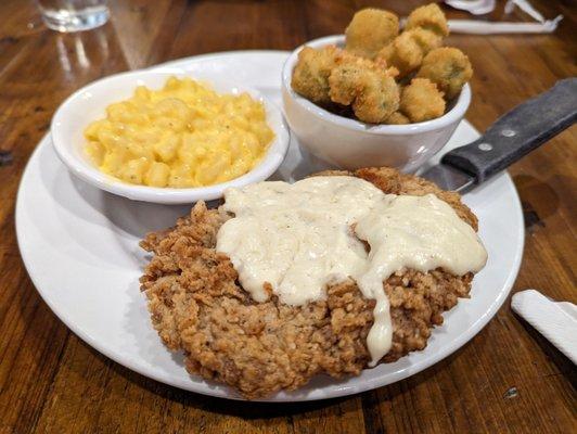 Chicken Fried Steak with "premium sides".