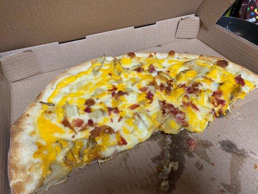 Potato skin pizza