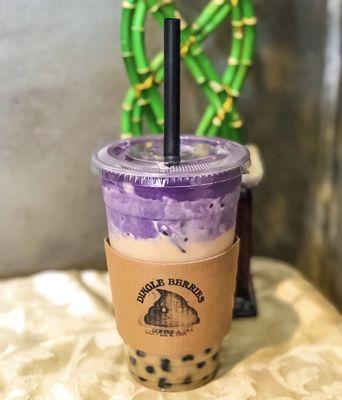 Dirty Nurple: non dairy milk tea, 2 shots of espresso and Ube foam