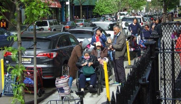 Lining up on the north side of 11th Street