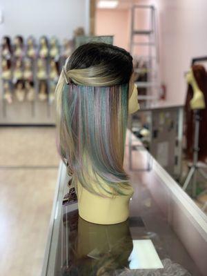 New fashion wigs! Peek a boo color! Synthetic wig!