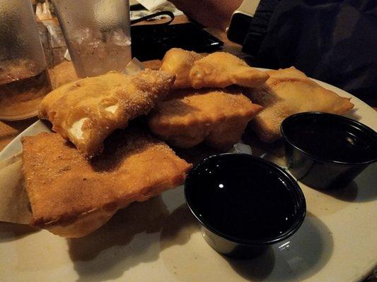 Sopaipilla with honey and chocolate