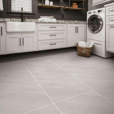 Elevate your laundry room with the timeless beauty of tile tone, creating a sleek and contemporary ambiance that inspires every chore.