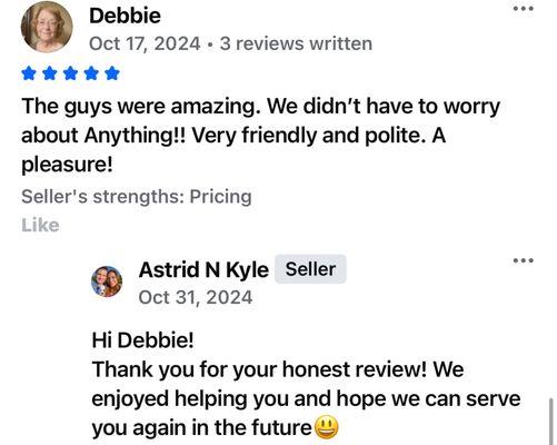 Review from Debbie.