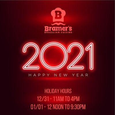 Happy 2021! It's almost New Year's eve! Check our holiday hours!