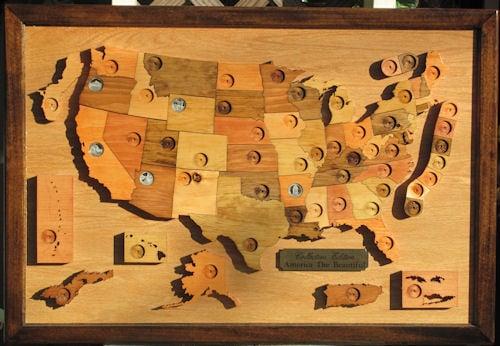 State Quarter Collector's Map.  Have those State Quarters in a drawer?  Get them out and display them.