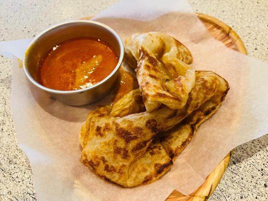 Roti Canai with curry sauce