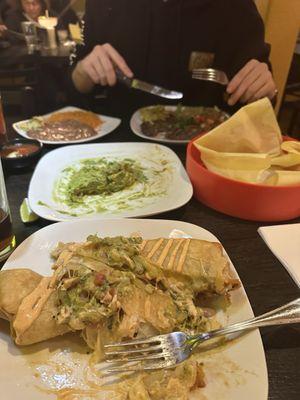 Flautas and steak