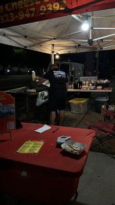 preparing of food while having samples out