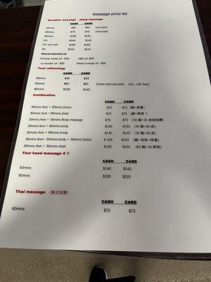 Price list