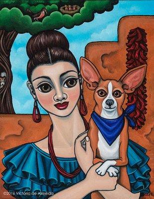 Colorful Chihuahua painting by Victoria de Almeida