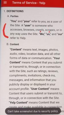 Did you crawl & scrape your way to Yelp? True respect for it's customers. Real classy.