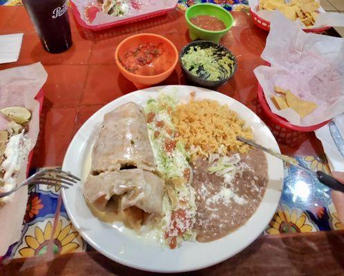 Chimichanga, Rice & Beans