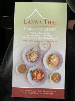 Grabbed a current carry out menu for future, someone recently messaged me good things about this Thai place.