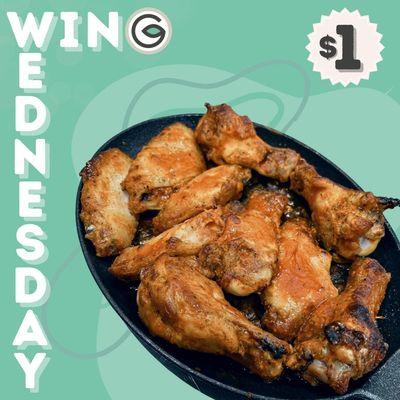 $1 Wing Wednesday SPECIAL every Wednesday ALL DAY!