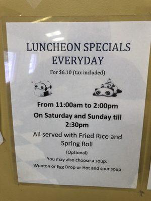 Lunch Menu