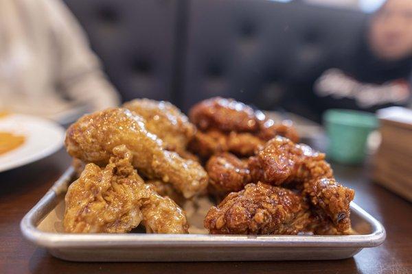 Fried Chicken: Truffle on the left, Sweet Chili on the right