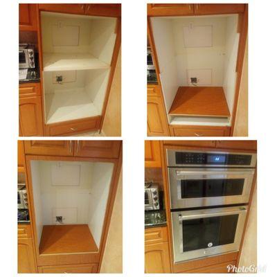 Kitchen Aid Microwave\Walloven Combo with cabinet rebuild and custom frame.