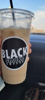 White chocolate coconut iced latte