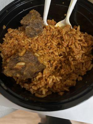 Jollof Rice with beef . 10/10 spicy taste . Amazing texture