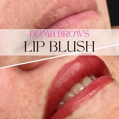 Lip blush tatto/ lip tattoo in Swansea IL at Bomb Brows