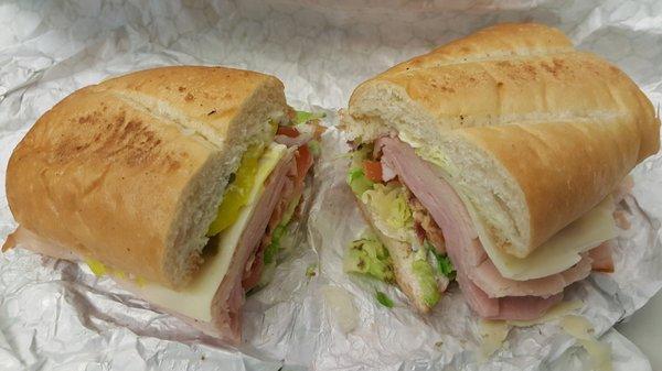 The club sub on white sub roll. SO tasty and fresh!