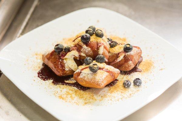 Blueberry cheesecake beignets