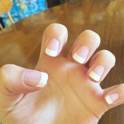 Removed acrylic nails and got a manicure with French tips