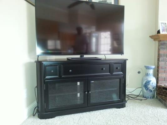 Corner TV stand finished by Beautiwood