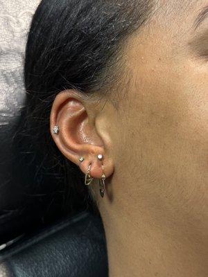 Helix and stacked lobe piercing