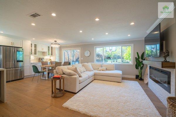 Kitchen and living room remodel in Campbell