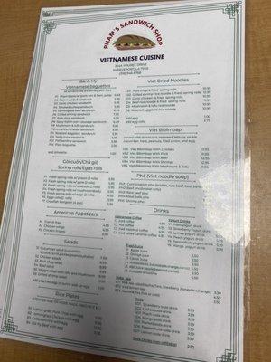 Menu Photo