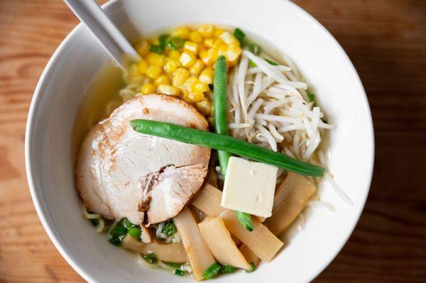 Our original ramen with extra corn and butter