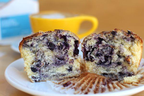 Inside of Blueberry Muffin ($4) - just OK. Pretty sweet. Texture is cake-like.