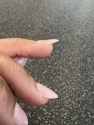 The shaping of my apex is so bad. It's like a dent on my nail.