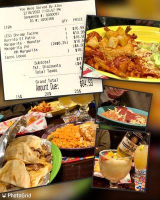 Dinner for 3- $85 - making this spot a little on the pricey side for Mexican