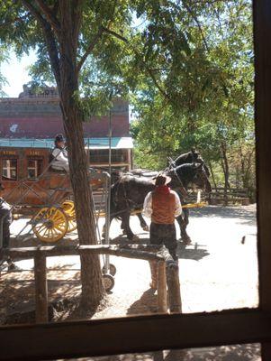 Columbia Stage Line, view from the ticket seller's windows.