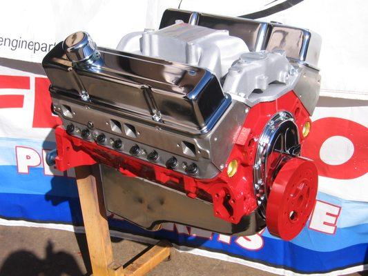 Chevrolet 383 performance crate engine.