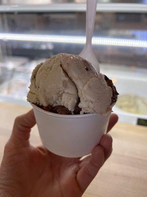 Single Scoop of Triple Play and Coffee Toffee ($5.75)