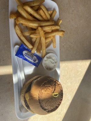 Burger and fries