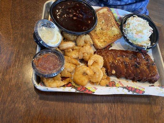 Baby Back Ribs And Shrimp Combo