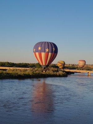 Another World balloon kissing the Rio Grande