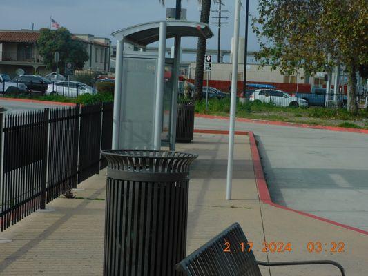 At the station some of the stops are very small and there are some that don't provide cover to sit down at.