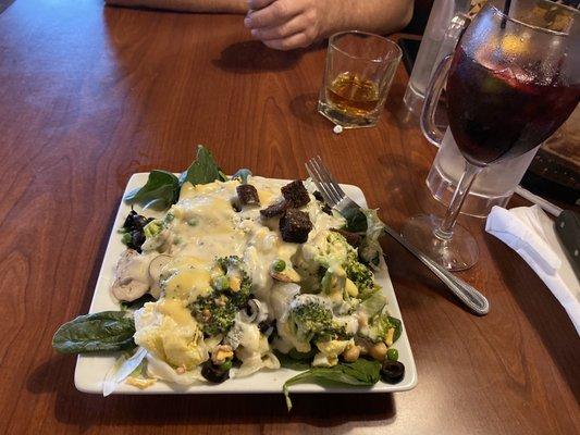 Free birthday salad bar and a $4 sangria! Yum!!