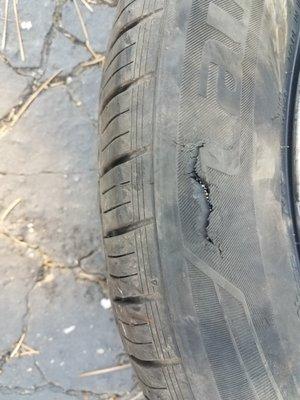 Side wall blow out in about 3 week old tire from Davis Tire pros! Purchased Nov 7th blow out Nov 25th!