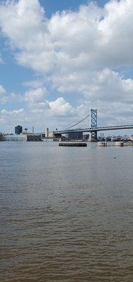 The Waterfront - looking a Ben Franklin Bridge toward Philadelphia