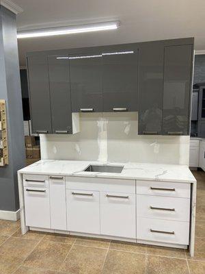 Gray/ White Modern Cabinets